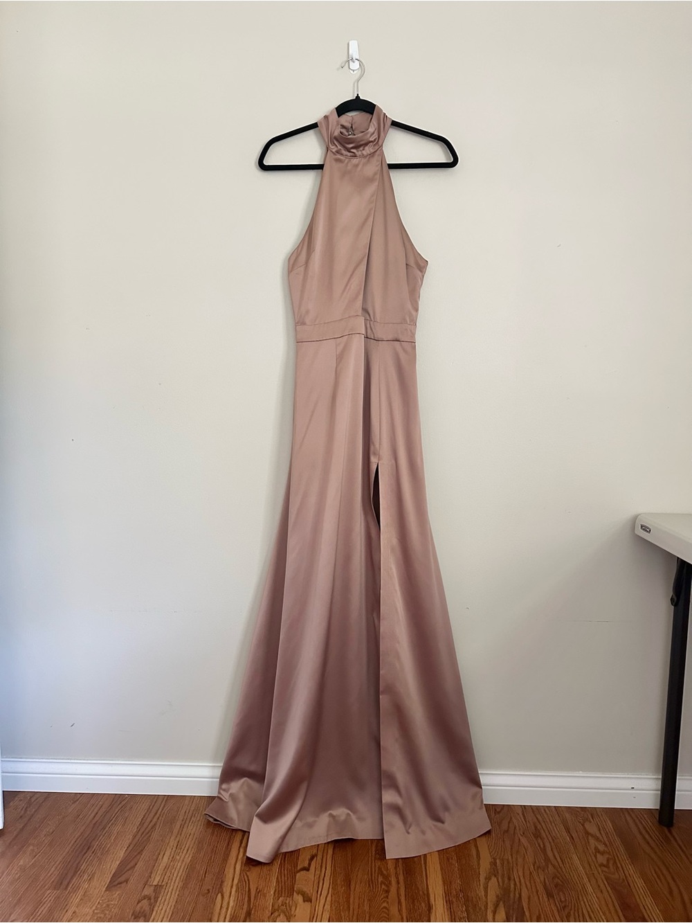 REVOLVE NBD Zendaya Gown Champagne Size Medium Satin Maxi Formal Wedding Guest - Picture 2 of 10